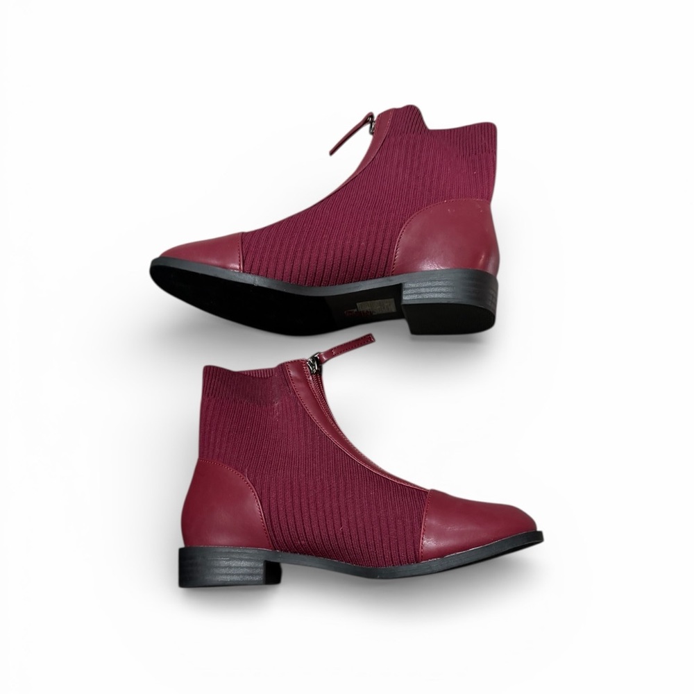 Journey Elegant Burgundy Ankle Boots New 7